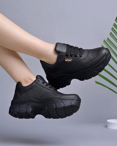 Shoetopia Girls Round-Toe Lace-Up Flat Shoes