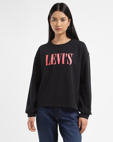 Buy Black Sweatshirt Hoodies for Women by LEVIS Online Ajio