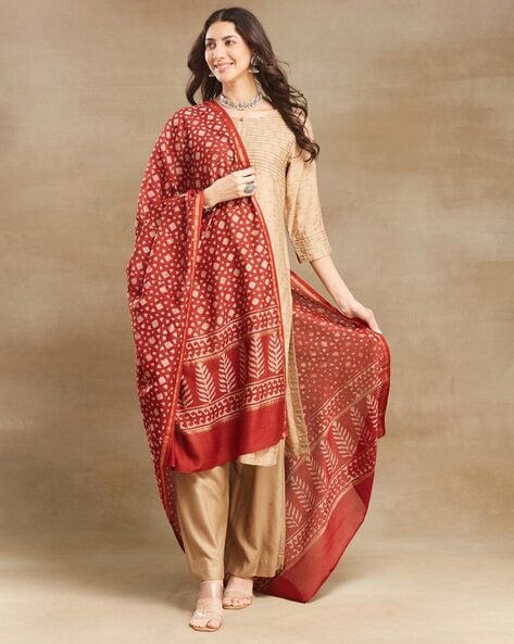 Women Dabu Print Dupatta Price in India