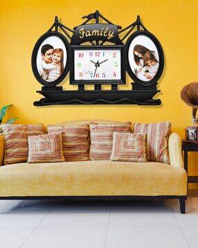 Analogue Wall Clock with Photo Frames