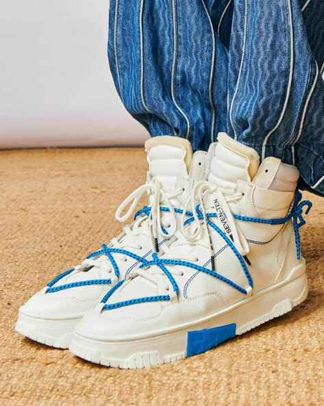 High-Top Lace-Up Sneakers