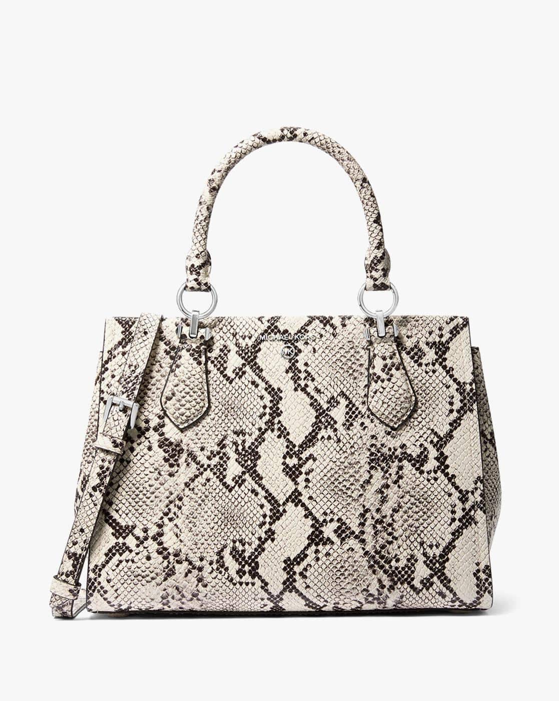 Buy Michael Kors Marilyn Medium Snake Embossed Leather Satchel Bag