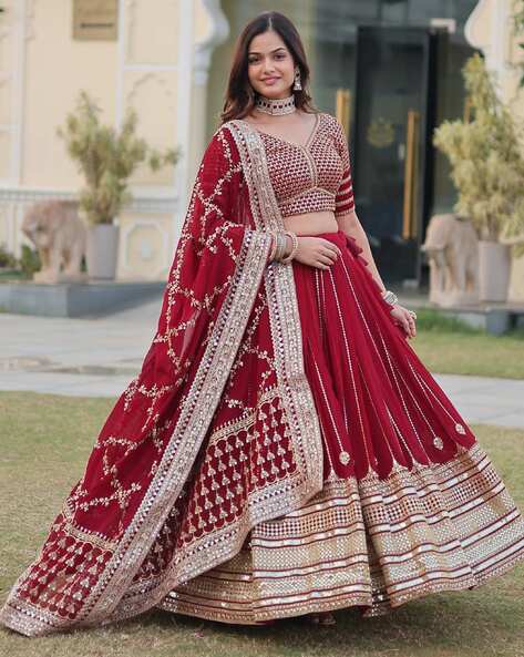 Women Embellished Flared Lehenga Choli Set