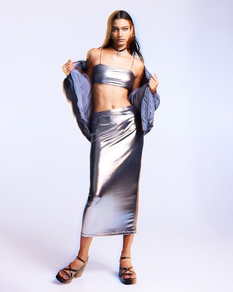 Metallic skirt india hotsell