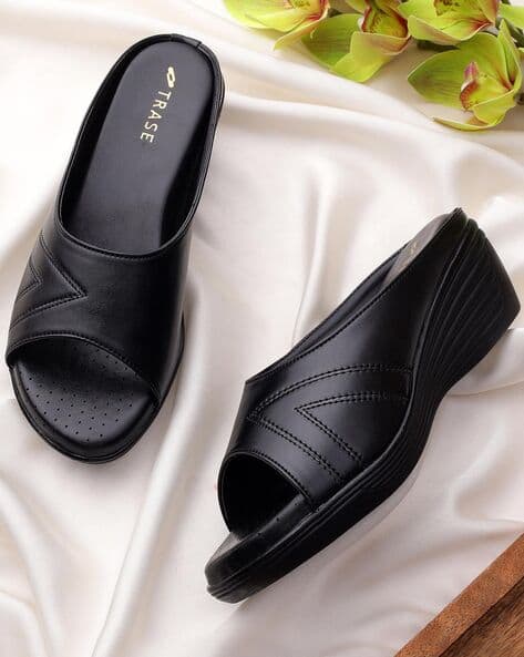 Women Open-Toe Slip-On Wedges