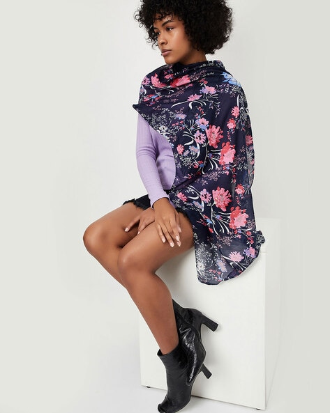 Women Floral Print Scarf Price in India