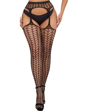 neska moda Women High-Rise Lace Garter Belt Stockings-picture-39