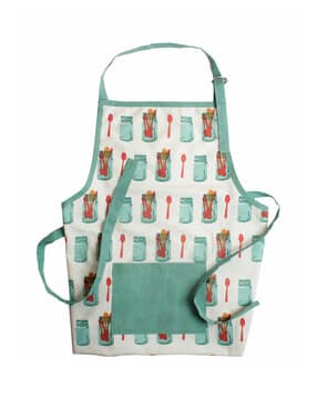 Printed Cotton Kitchen Apron with Pockets