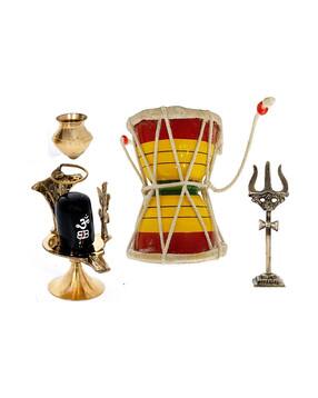 navyaksh Brass Trishul with Shivling Idol Showpiece-picture-51
