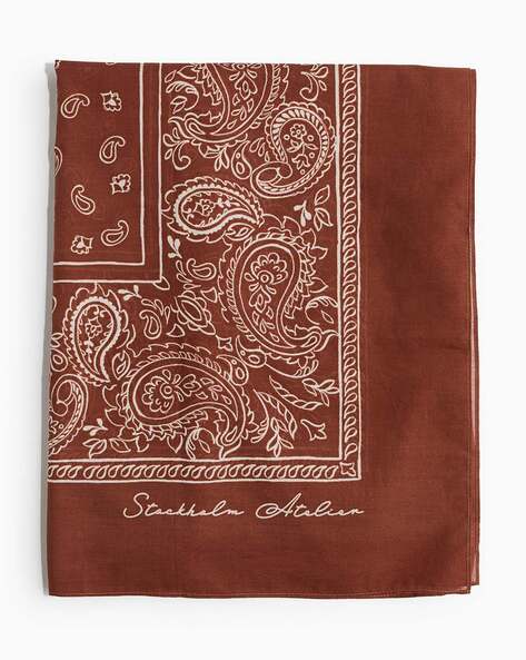 Women Paisley Print Cotton Scarf Price in India