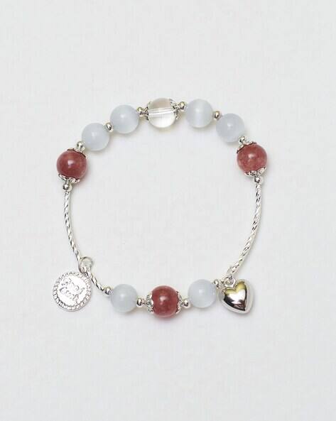 Buy Pink White Gold Bracelets Bangles for Women by Salty