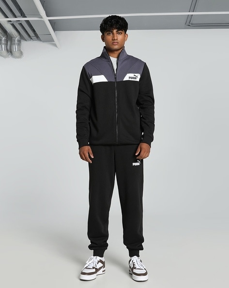 Men Regular Fit Track Jacket & Joggers Set