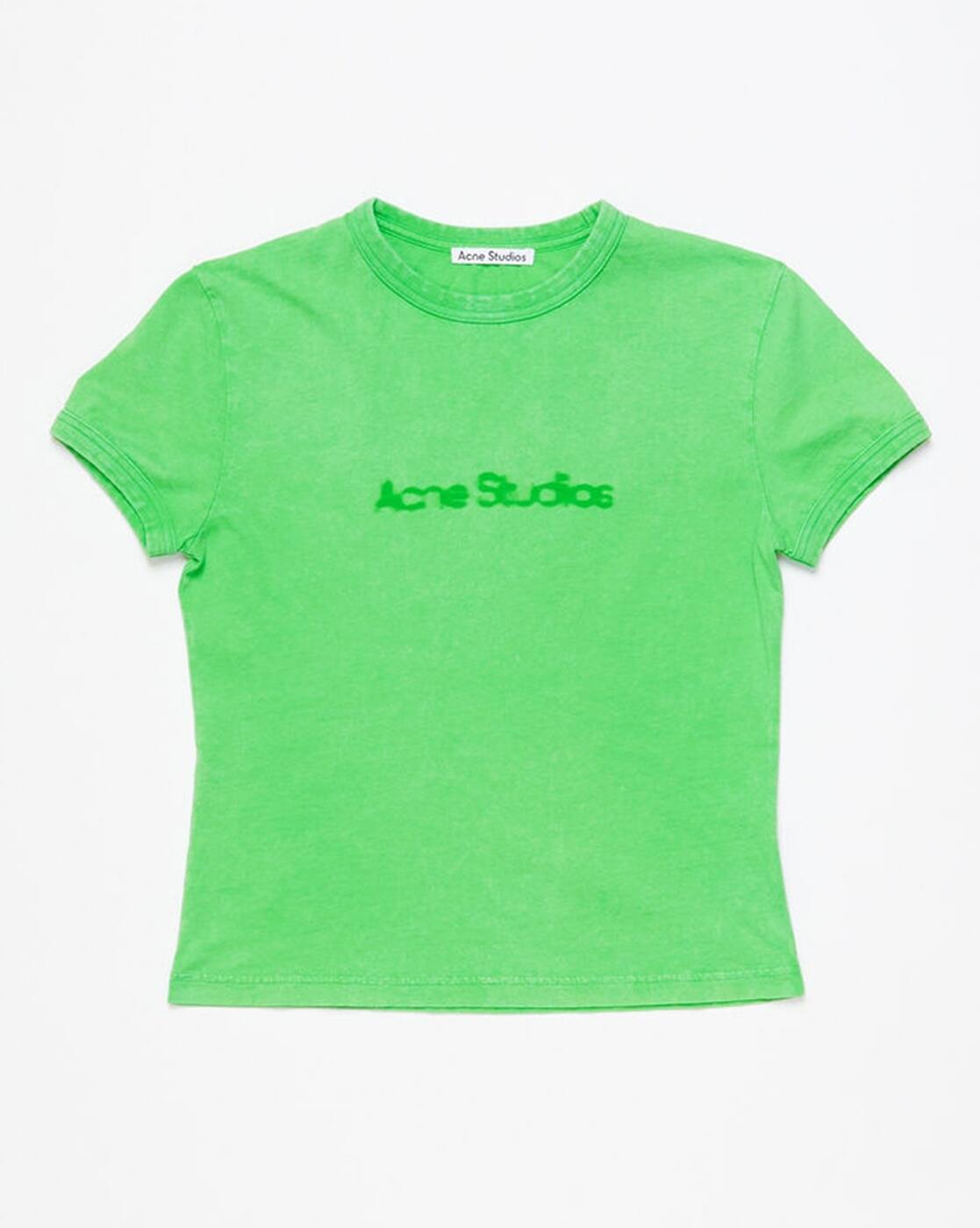 Buy Acne Studios Blurred Logo Cotton Fitted T-Shirt | Green