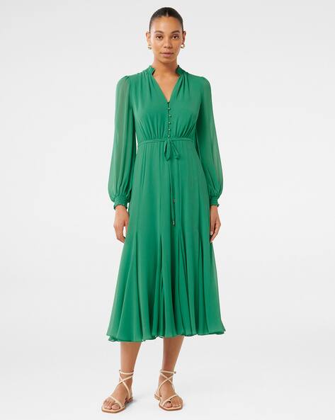 green emerald velvet dress Forever New