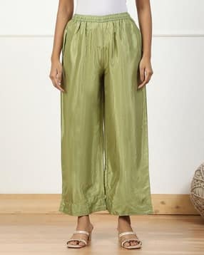 biba Women Straight Fit Pants with Schiffli Embroidered Hem-picture-12