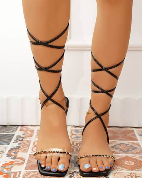 Buy Black Sandals for Girls by Shoetopia Online