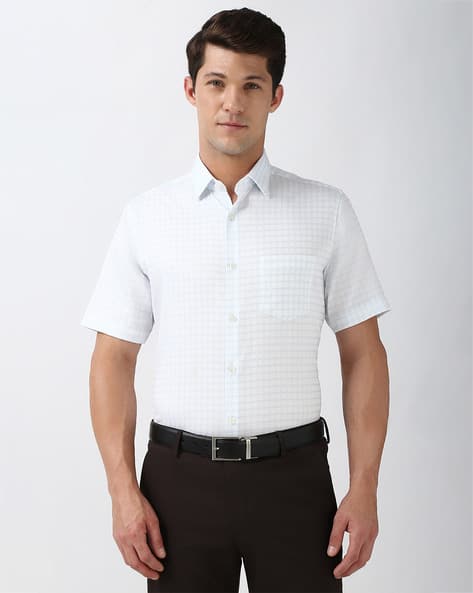 PETER ENGLAND Men Checked Regular Fit Shirt with Patch Pocket