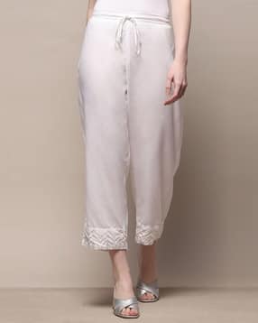 biba Women Straight Fit Palazzos with Drawstring Waist-picture-35