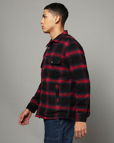 Black Jeans Red Shirt And Denim Jacket Red And Black Denim Jacket