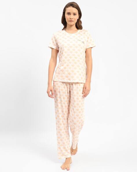 Women Printed Top Pyjamas Nightwear Set
