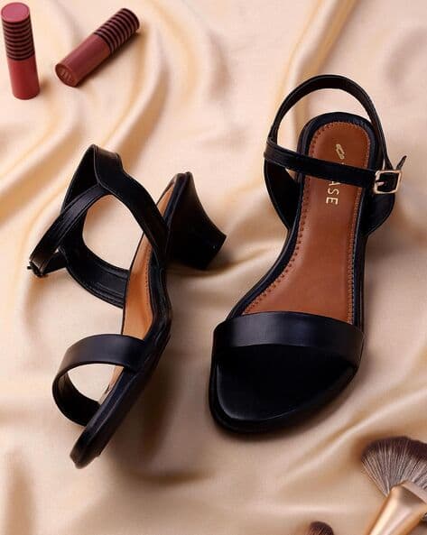 Buy Black Heeled Sandals for Women by TRASE Online