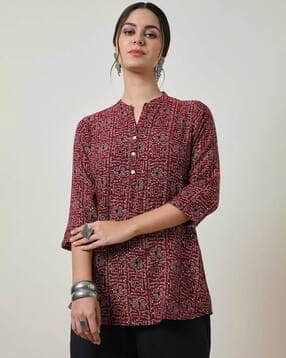 Women Floral Print Straight Tunic