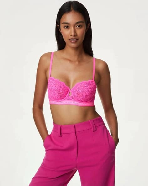 Marks & Spencer Women Cleo Lace Wired Balcony Non-Padded Bra