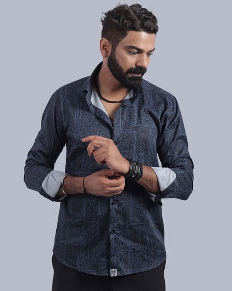 Price History of STITCH MONKEY Men Regular Fit Shirt with Spread