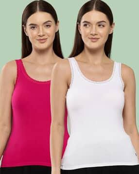 leading lady Women Pack of 2 Lace Round-Neck Camisoles-picture-46