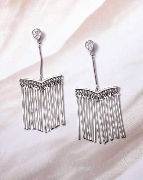 Buy Silver Earrings for Women by Rubans Online