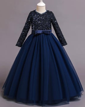 Girls Embellished Fit & Flared Dress-image-8