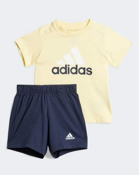 Boys Brand Print Regular Fit T-Shirt Shorts Set