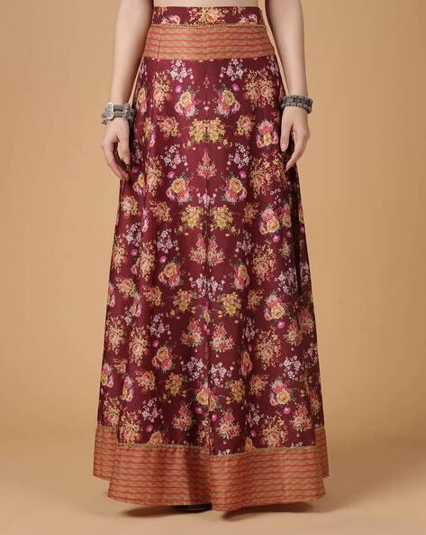 Buy BANJARA INDIA Embroidered Flared Maxi Skirt Online | Ajio.com