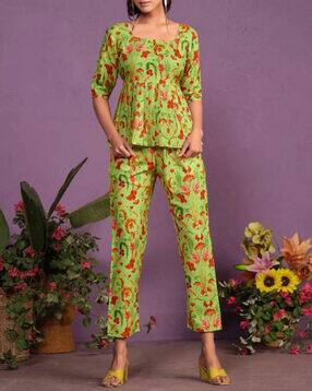 youthnic Floral Print Top 2-Piece Sets-picture-53