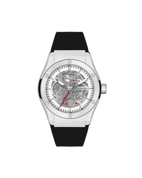 Frank Time Men FT-0031 SL Round Shaped Analogue Watch with Tang Buckle Closure