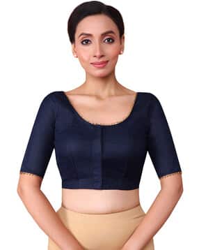 rene Women Front-Open Blouse with Short Sleeves-picture-22