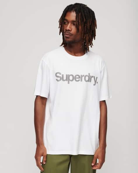 SUPERDRY Men Brand Print Relaxed Fit Crew-Neck T-Shirt