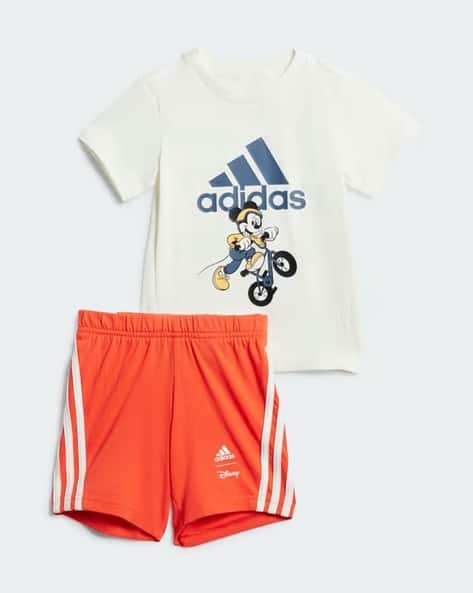 Boys Mickey Mouse Print Cotton T-Shirt Shorts Set