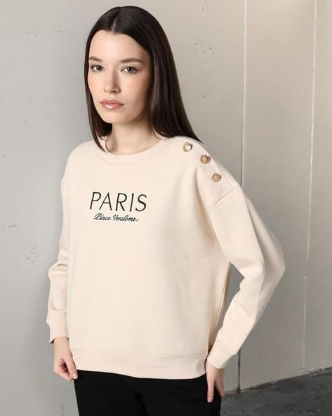 Women Typographic Print Regular Fit Sweatshirt