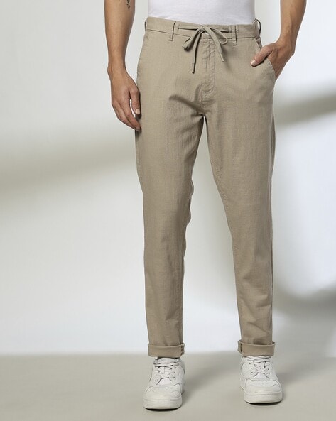 Men Relaxed Fit Flat-Front Chinos