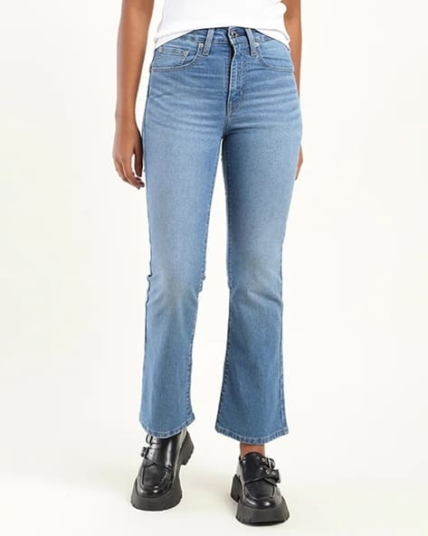 Women 725 Bootcut High-Rise Heavy Fade Stretchable Mid-Rise Straight  Lightly Washed Jeans