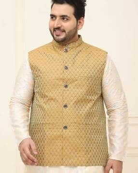 sojanya Men Floral Woven Regular Fit Nehru jacket-picture-10