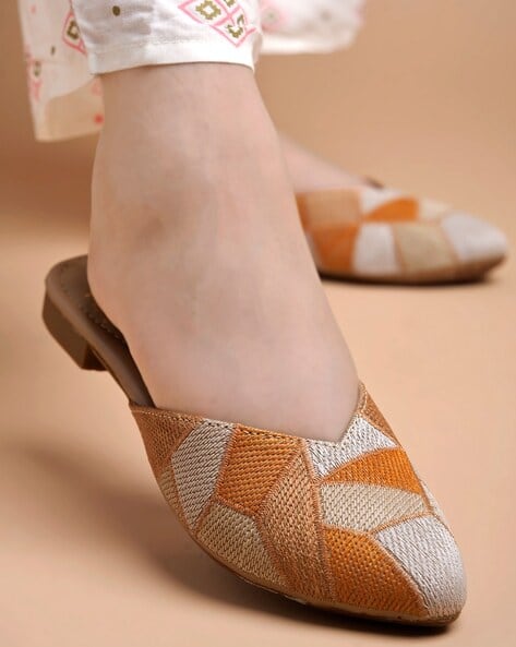 Girls Knitted Slip-On Mules - Main Image