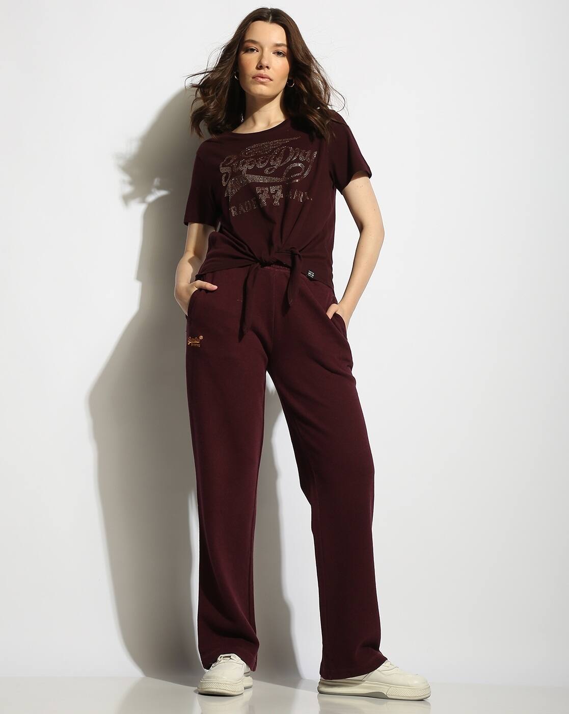 Buy Rich Deep Burgundy Tshirts for Women by SUPERDRY Online | Ajio.com