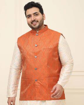 sojanya Men Floral Woven Regular Fit Nehru jacket-picture-11