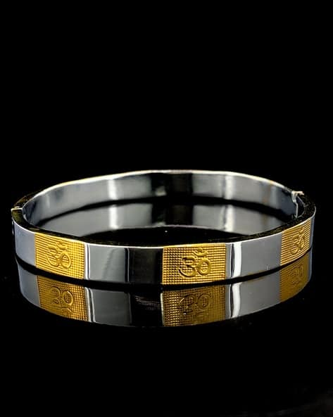 Silver Kada Design Men's Gold Plated Kada Online Buy Silver
