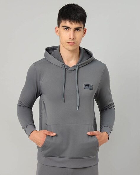 Men Slim Fit Hoodie with Kangaroo-Pocket