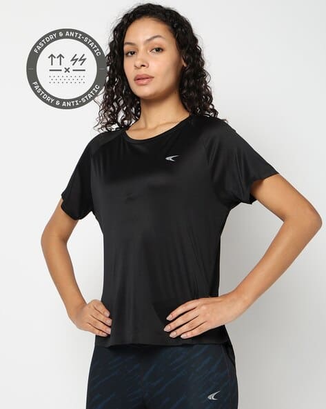 PERFORMAX Women Logo Print Relaxed Fit T-Shirt