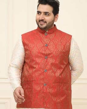 sojanya Men Floral Woven Regular Fit Nehru jacket-picture-53