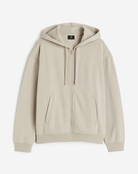 Men Loose Fit Zip-Through Hoodie